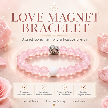 Love Magnet Bracelet (Rose Quartz)