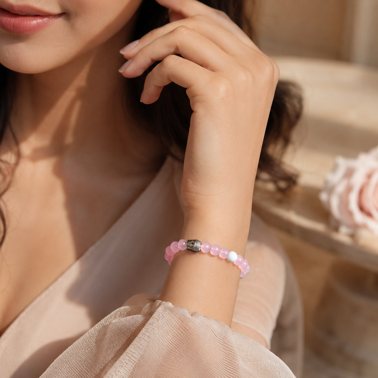 Love Magnet Bracelet (Rose Quartz)