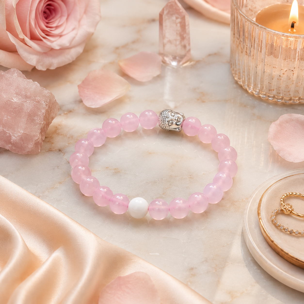 Love Magnet Bracelet (Rose Quartz)