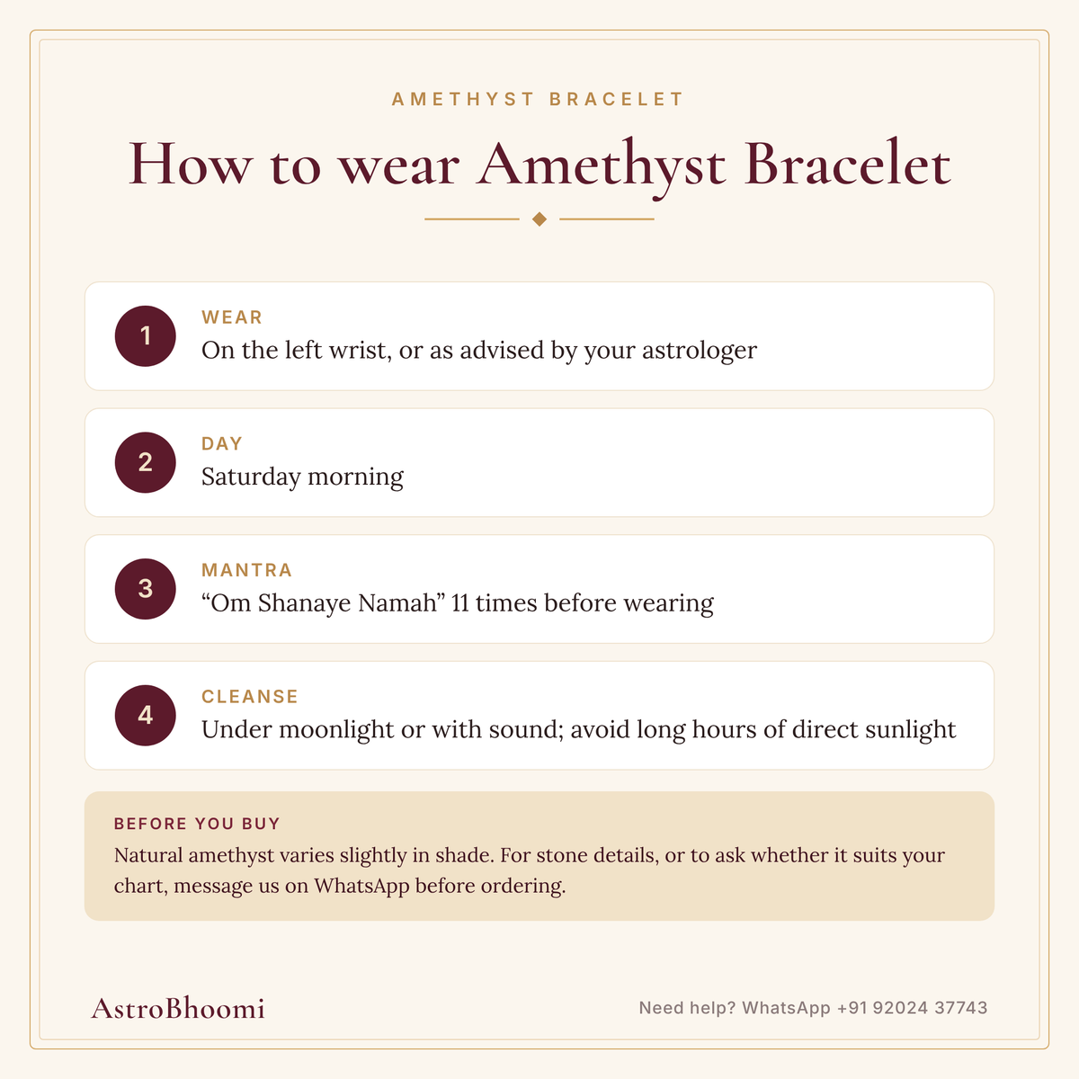 How to wear Amethyst Bracelet
