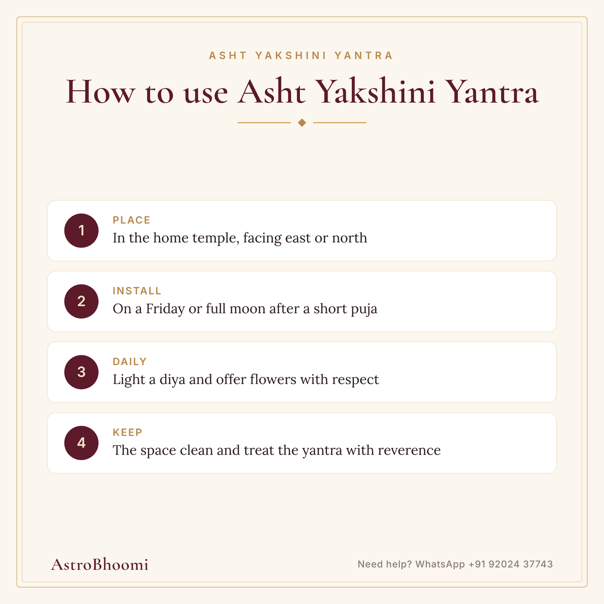How to use Asht Yakshini Yantra