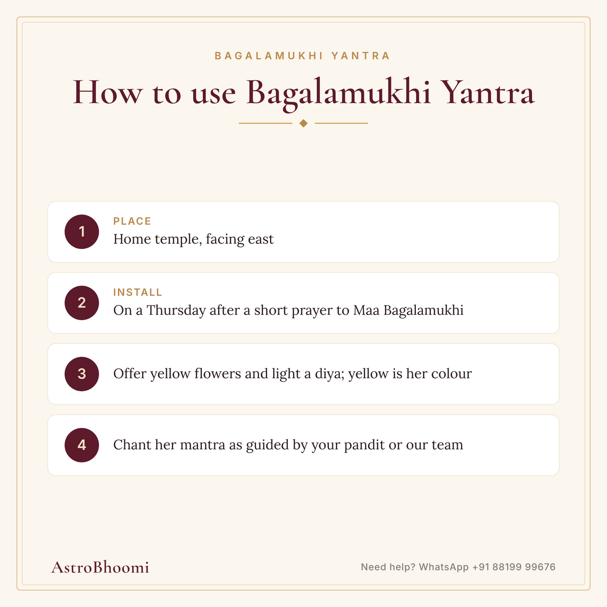 How to use Bagalamukhi Yantra: step-by-step guide