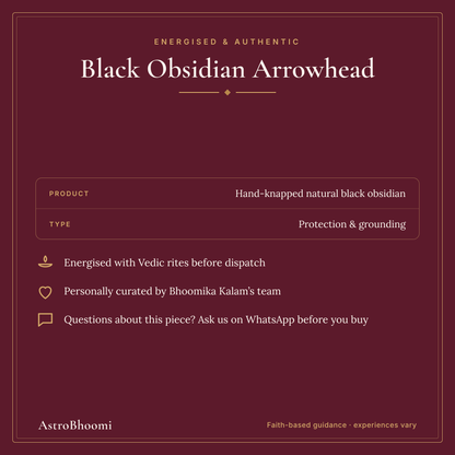Black Obsidian Arrowhead: energised and authentic, AstroBhoomi