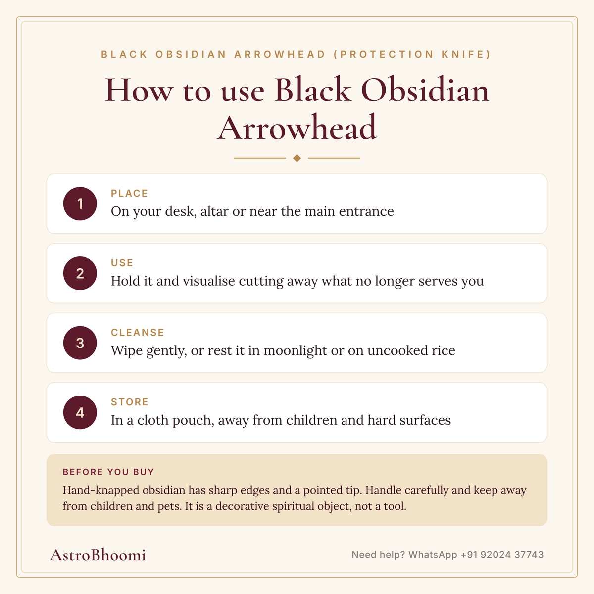 How to use Black Obsidian Arrowhead