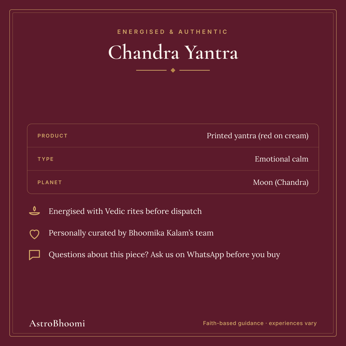 Chandra Yantra: energised and authentic, AstroBhoomi