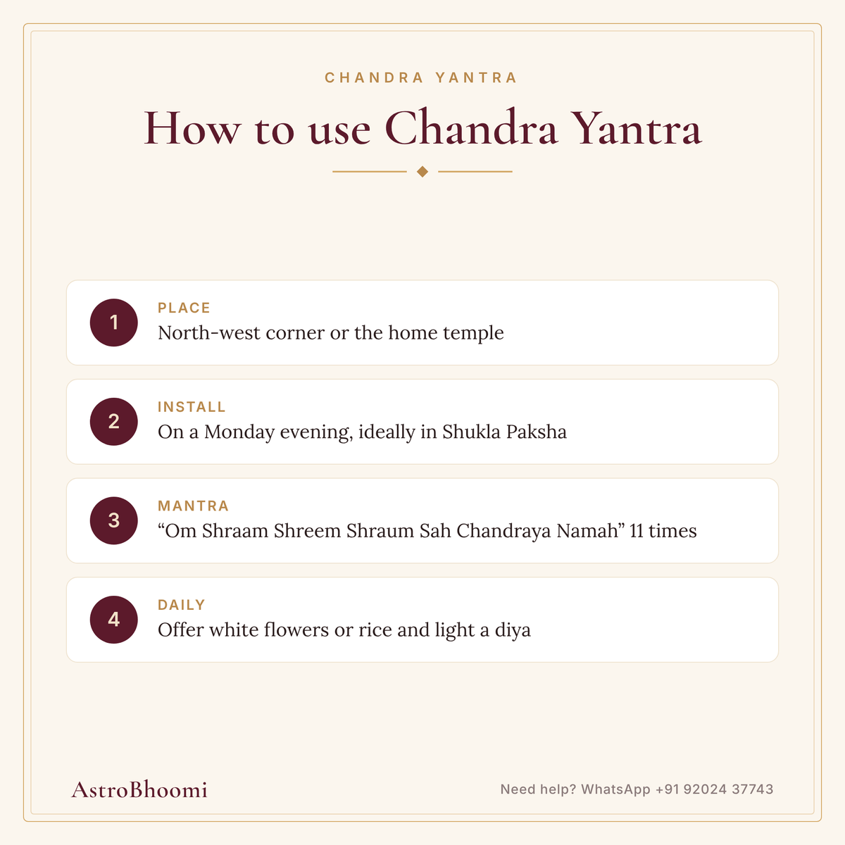 How to use Chandra Yantra