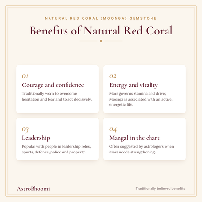 Benefits of Natural Red Coral (Moonga) Gemstone
