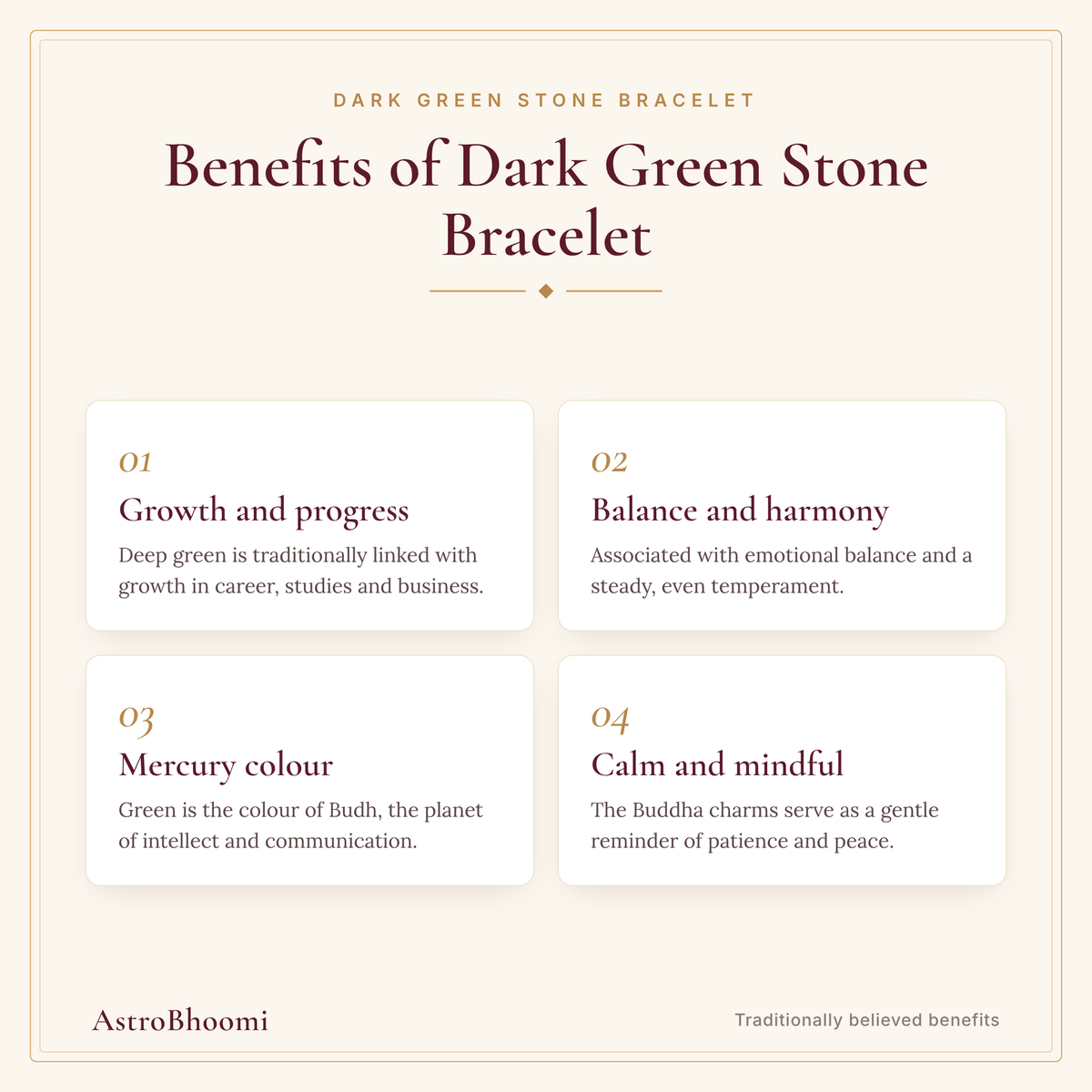 Benefits of Dark Green Stone Bracelet