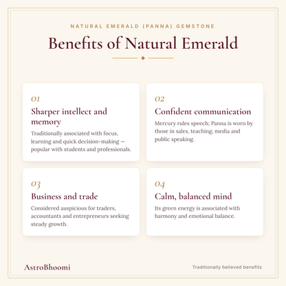 Benefits of Natural Emerald (Panna) Gemstone