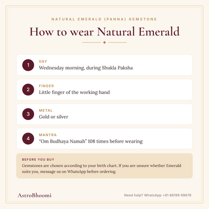 How to wear Natural Emerald (Panna) Gemstone: step-by-step guide