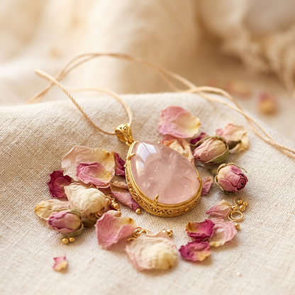 Love Magnet Pendant (Rose Quartz) by AstroBhoomi (illustrative image)