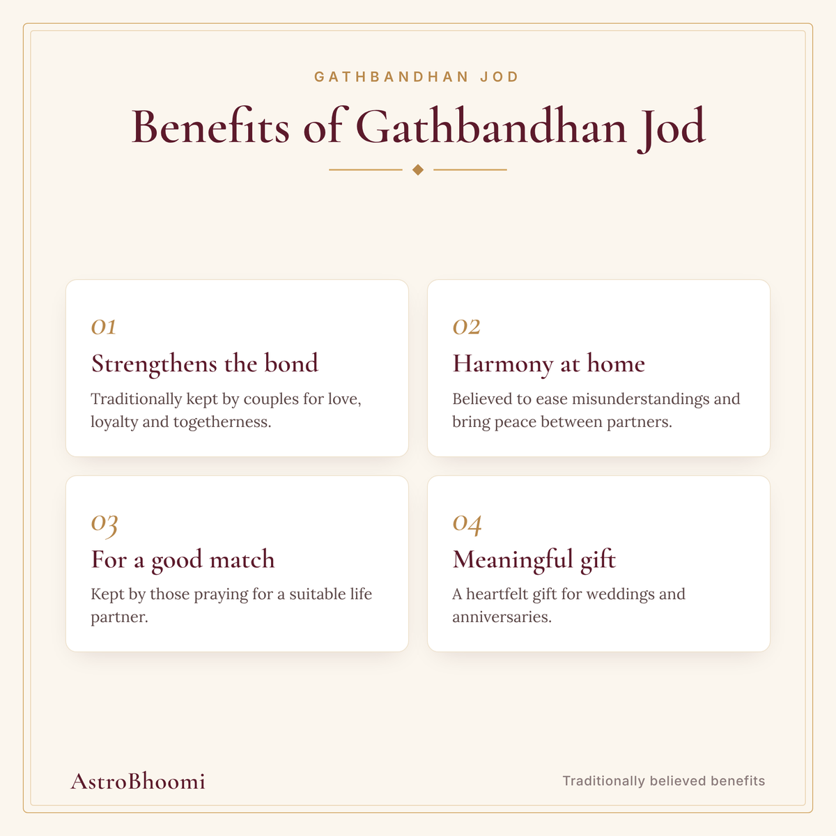 Benefits of Gathbandhan Jod