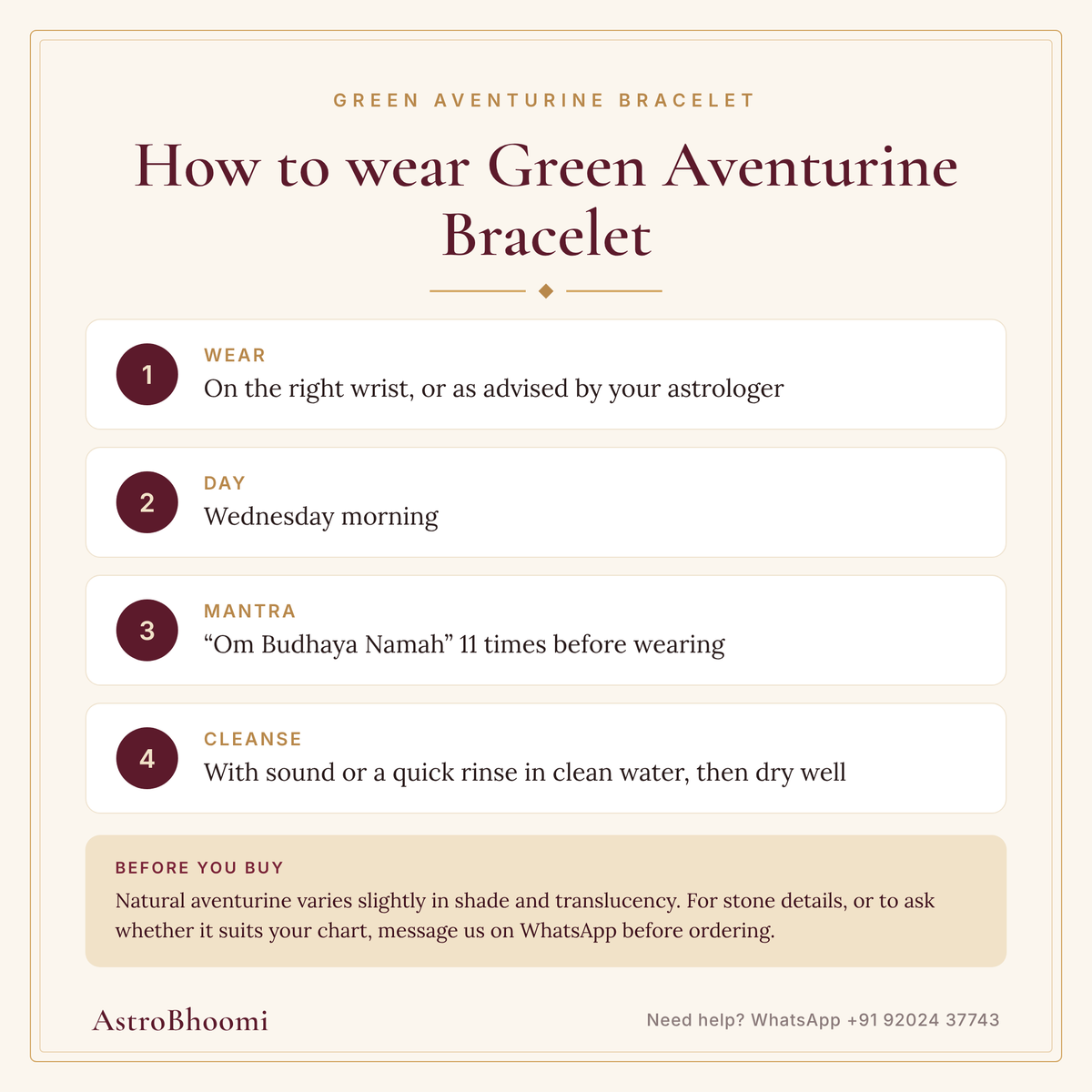 How to wear Green Aventurine Bracelet
