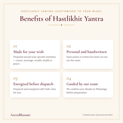 Benefits of Hastlikhit Yantra (Customised to Your Wish)
