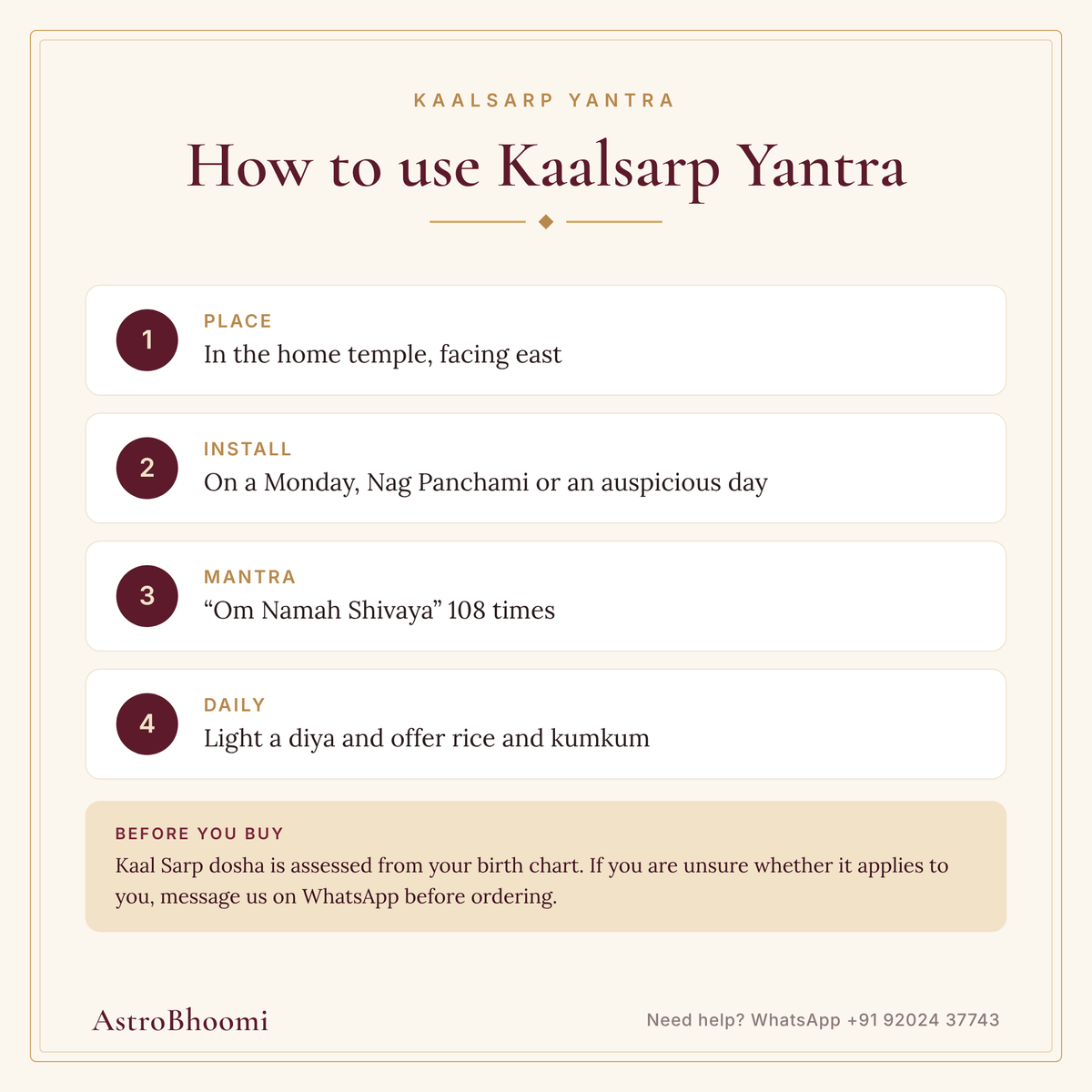 How to use Kaalsarp Yantra