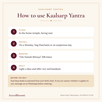 How to use Kaalsarp Yantra