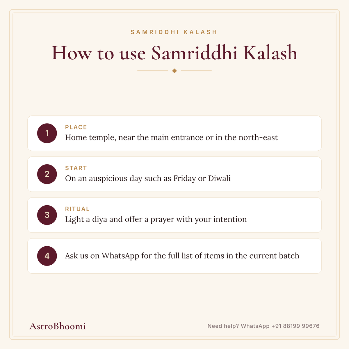 How to use Samriddhi Kalash: step-by-step guide