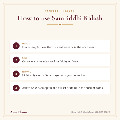 How to use Samriddhi Kalash: step-by-step guide