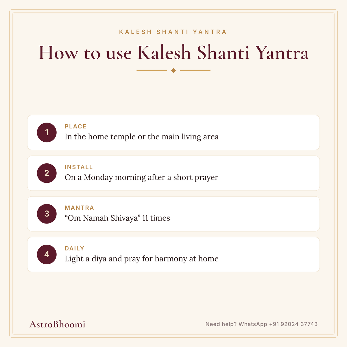 How to use Kalesh Shanti Yantra