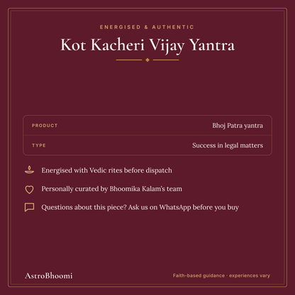 Kot Kacheri Vijay Yantra: energised and authentic, AstroBhoomi