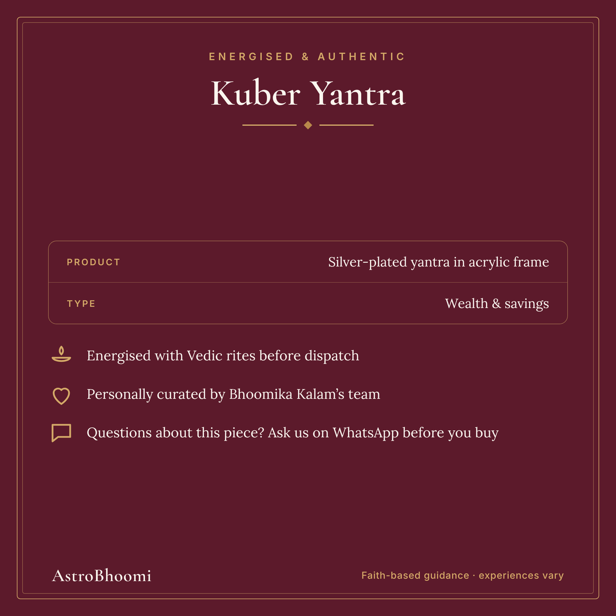 Kuber Yantra: energised and authentic, AstroBhoomi