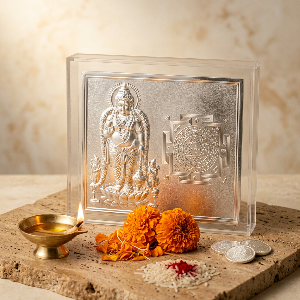Kuber Yantra (Silver Plated) (illustrative image)