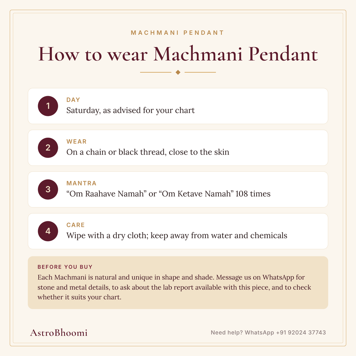 How to wear Machmani Pendant