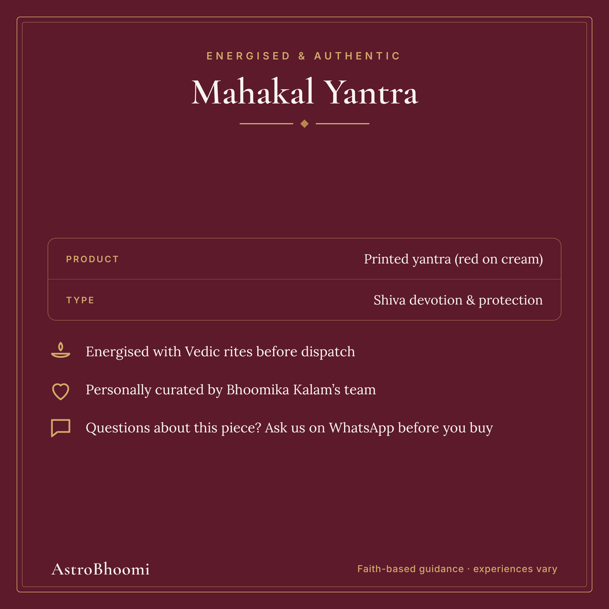 Mahakal Yantra: energised and authentic, AstroBhoomi