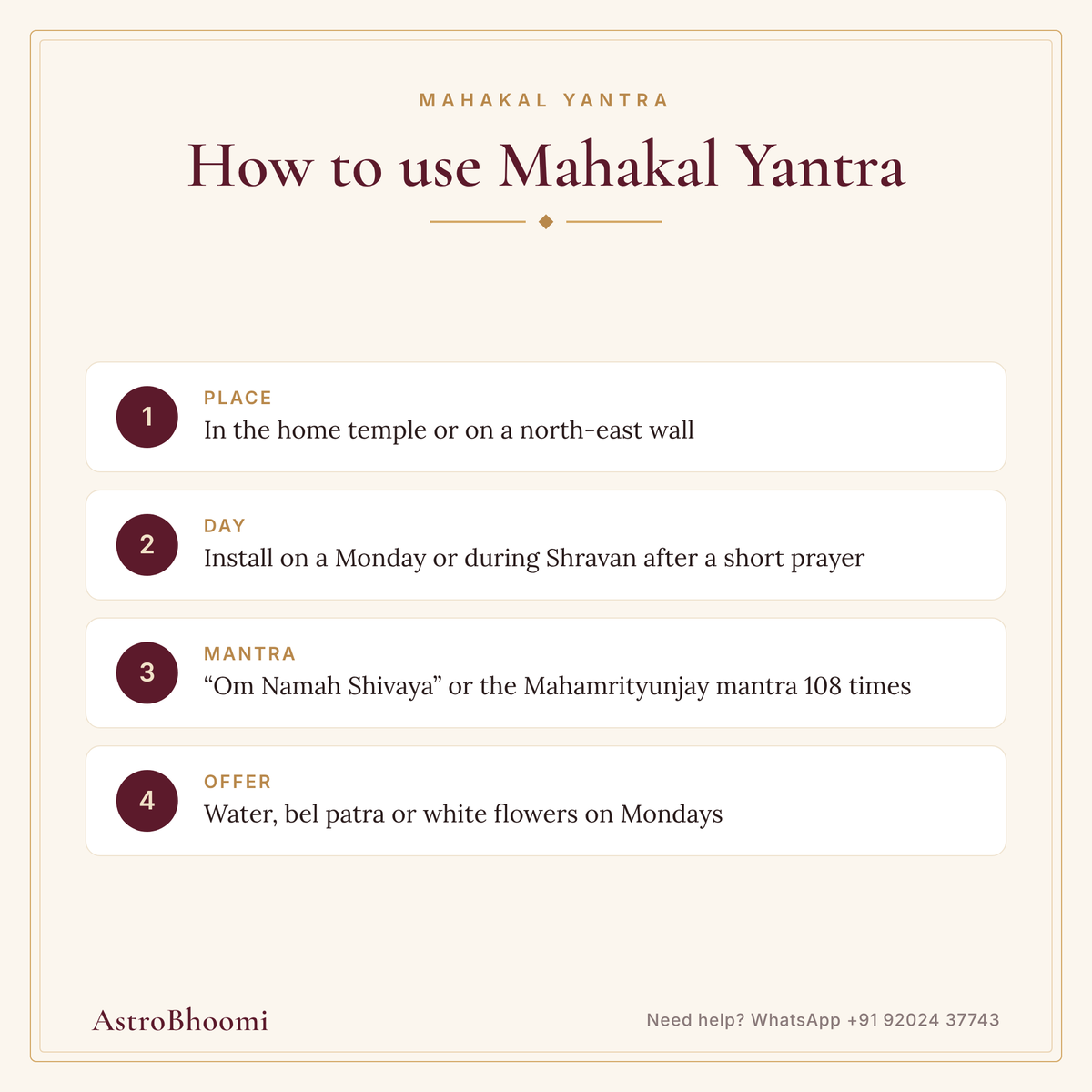 How to use Mahakal Yantra