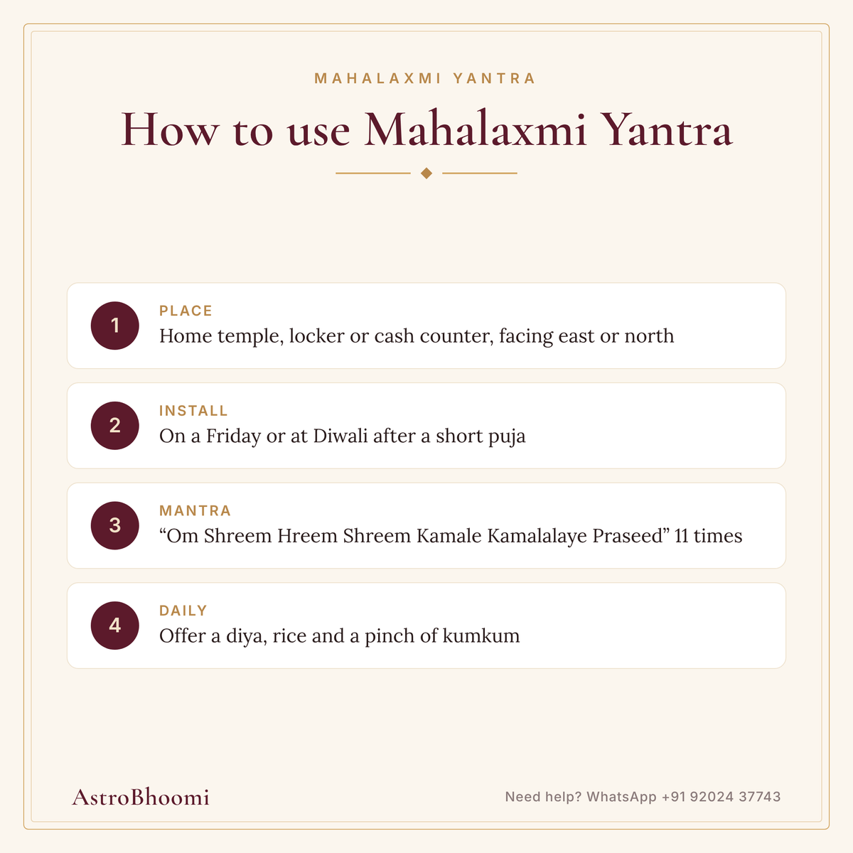 How to use Mahalaxmi Yantra
