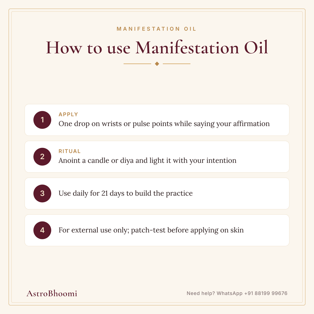 How to use Manifestation Oil: step-by-step guide