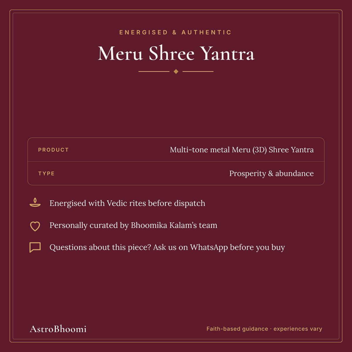 Meru Shree Yantra: energised and authentic, AstroBhoomi