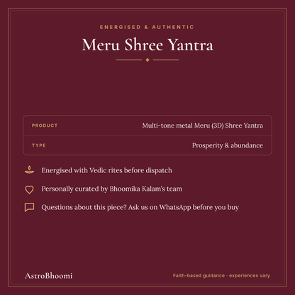 Meru Shree Yantra: energised and authentic, AstroBhoomi