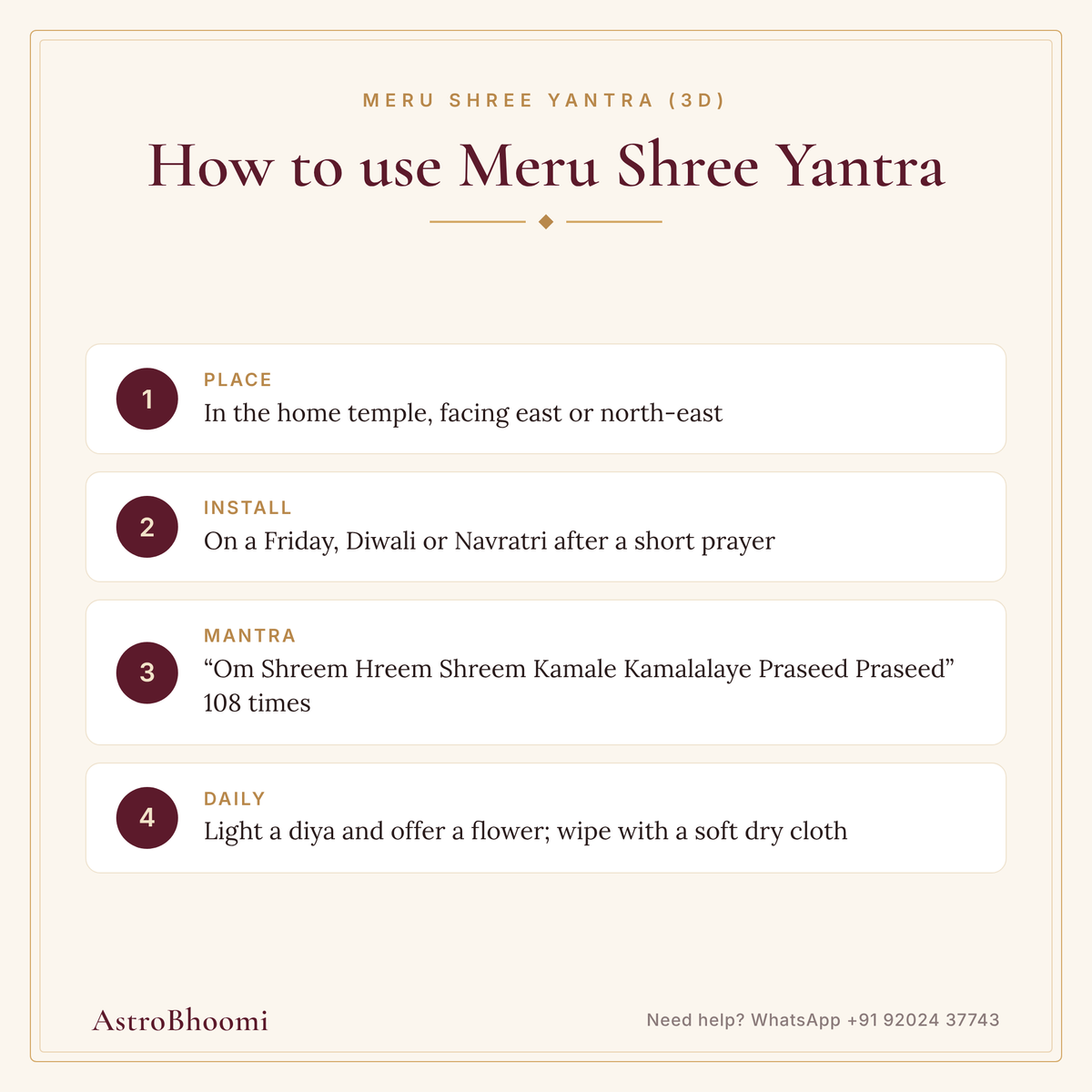 How to use Meru Shree Yantra
