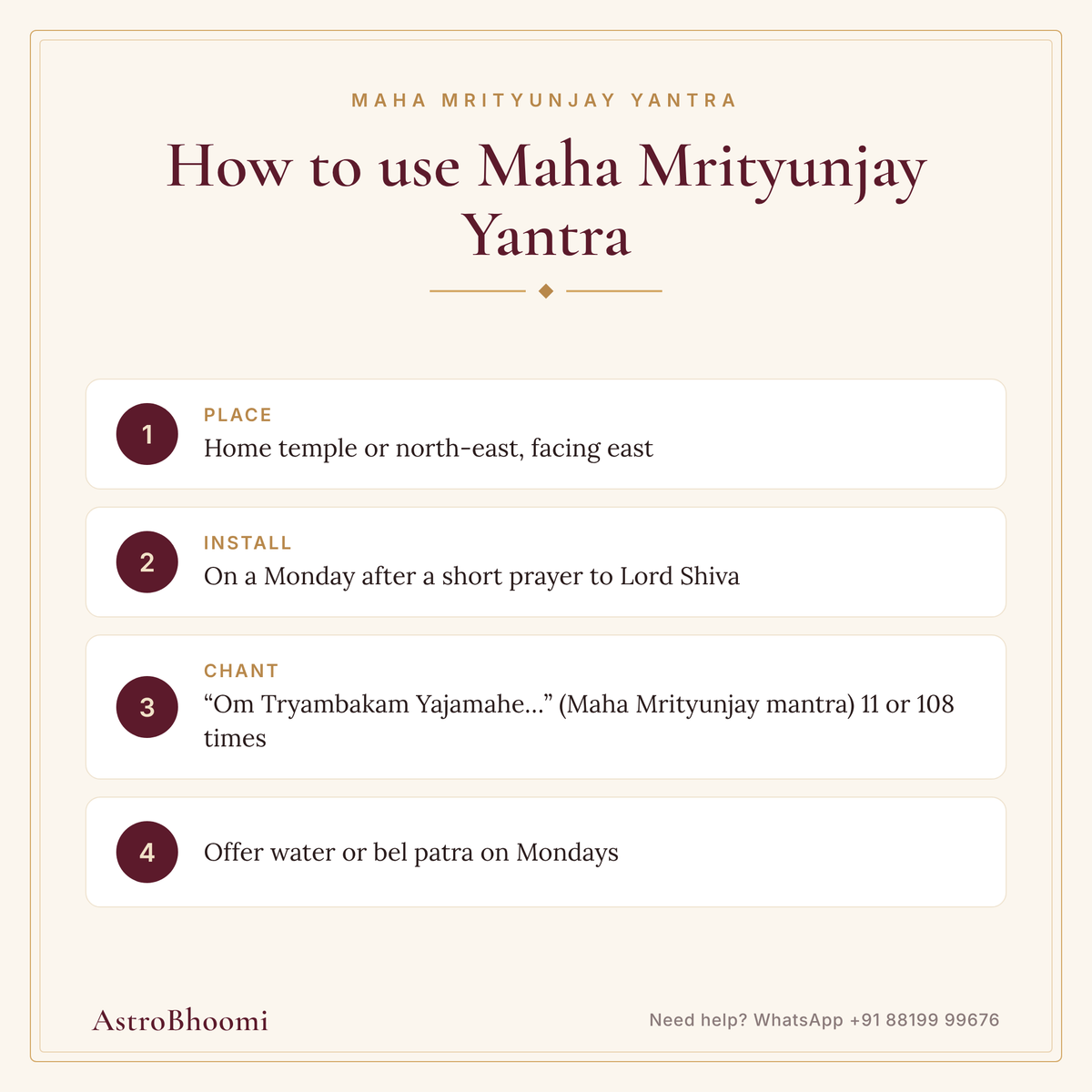How to use Maha Mrityunjay Yantra: step-by-step guide