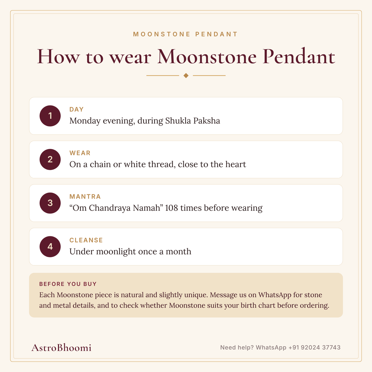How to wear Moonstone Pendant