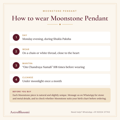 How to wear Moonstone Pendant