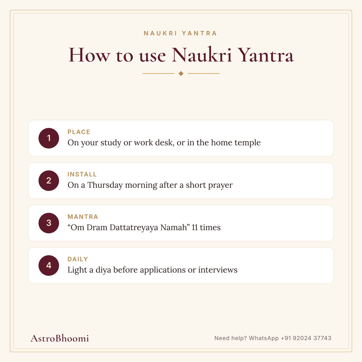 How to use Naukri Yantra