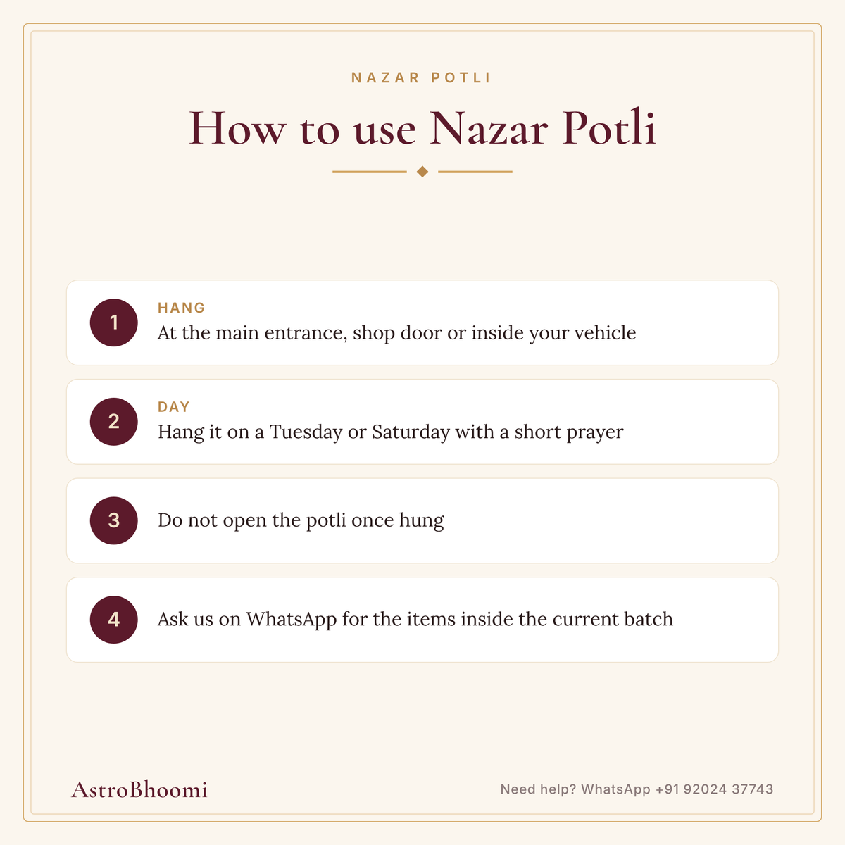 How to wear Nazar Potli