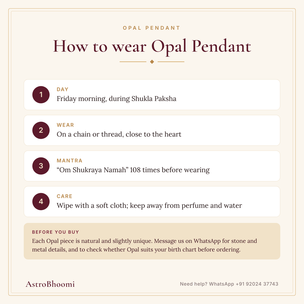 How to wear Opal Pendant