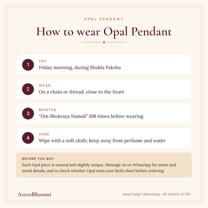 How to wear Opal Pendant