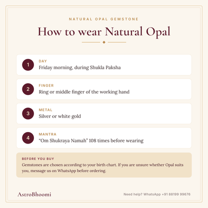 How to wear Natural Opal Gemstone: step-by-step guide