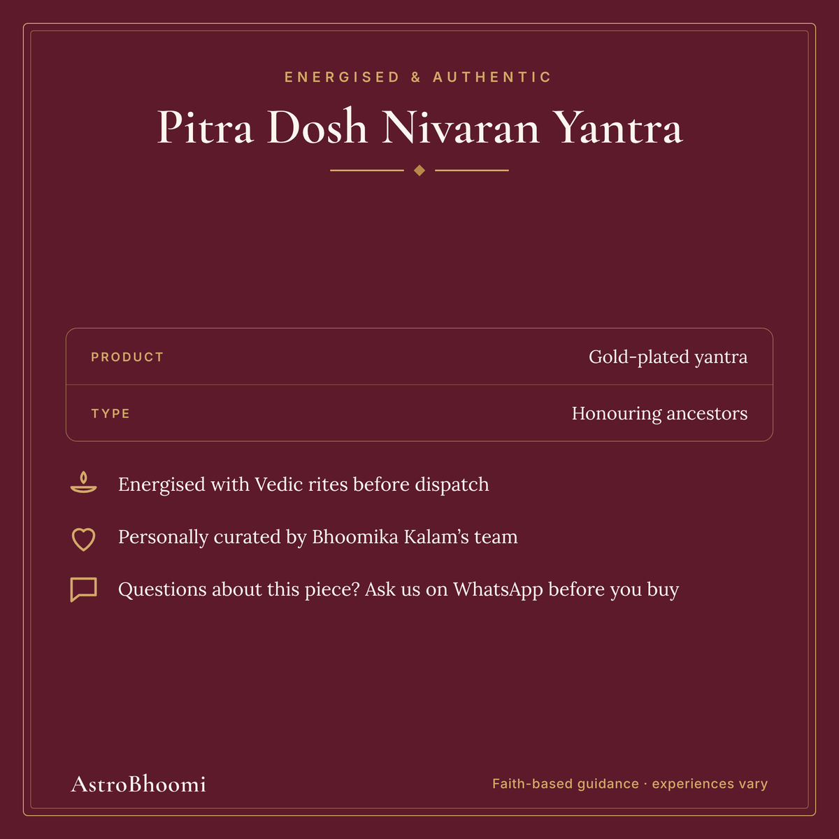 Pitra Dosh Nivaran Yantra: energised and authentic, AstroBhoomi
