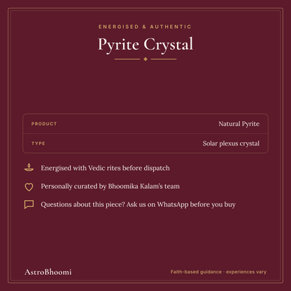 Pyrite Crystal: energised before dispatch and curated by AstroBhoomi