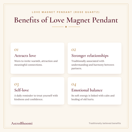 Benefits of Love Magnet Pendant (Rose Quartz)