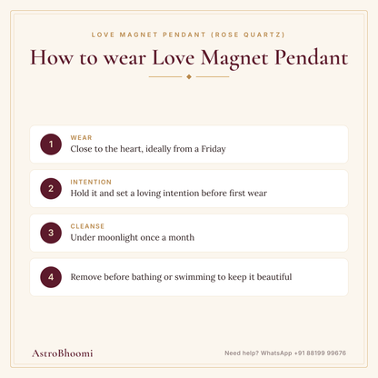 How to wear Love Magnet Pendant (Rose Quartz): step-by-step guide