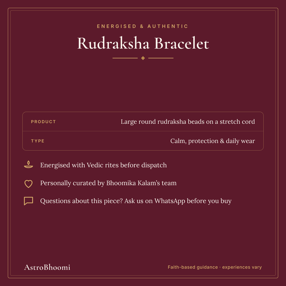 Rudraksha Bracelet: energised and authentic, AstroBhoomi