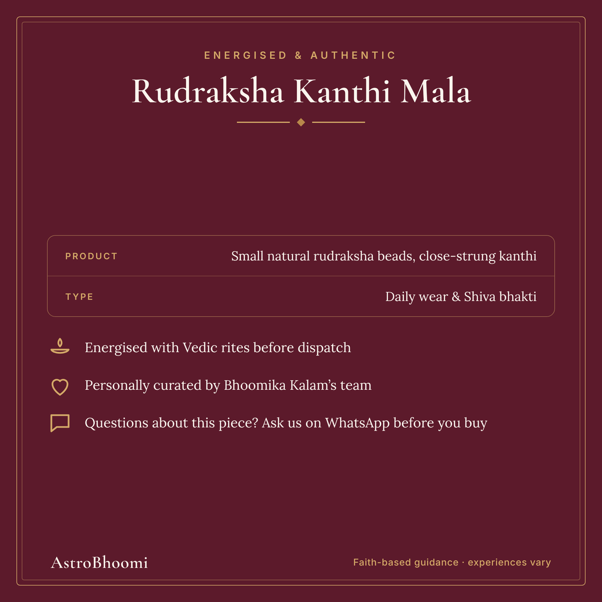 Rudraksha Kanthi Mala: energised and authentic, AstroBhoomi