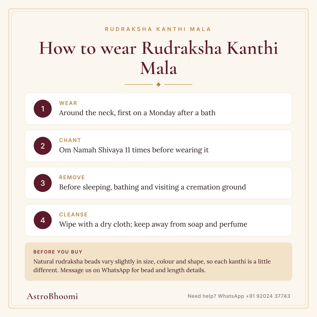 How to wear Rudraksha Kanthi Mala