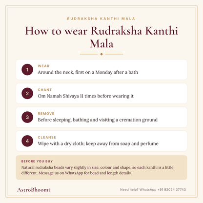 How to wear Rudraksha Kanthi Mala